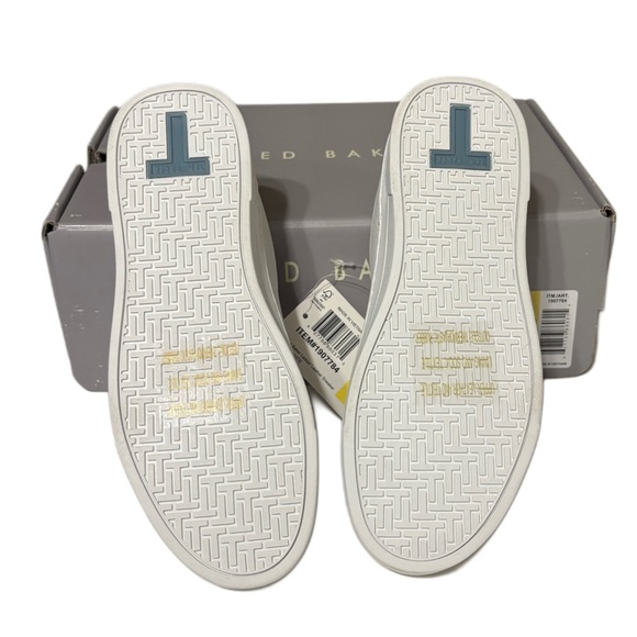 Ted Baker White Sneakers with Blue Stripes - Picture 8 of 9